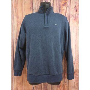Travis Mathew Mens Navy Blue Quarter-Zip Sweater Small "The Players"